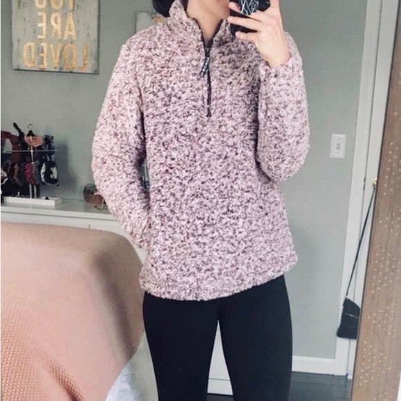 WOMEN’S SUPER SOFT PULL OVER QUARTER ZIP SHERPA SWEATER (SIZE XS) - Picture 6 of 10